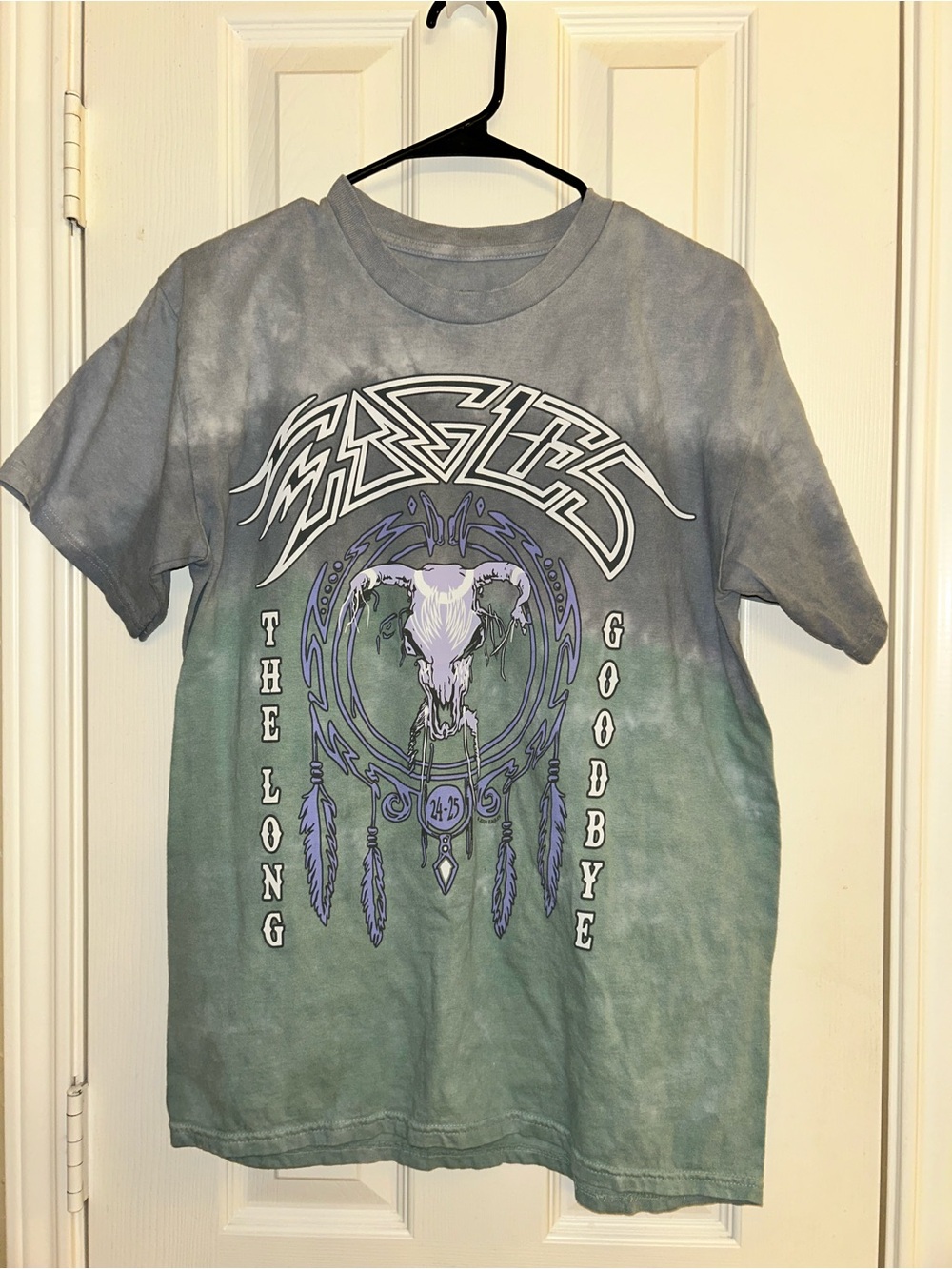 NWOT Liquid Blue Eagles Graphic Tie Dye Gray Green T-Shirt Men's M Cotton Jersey
